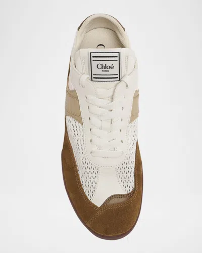 Chloé Kick Mesh And Leather Low-top Sneakers In Multi