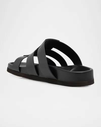 Valentino Garavani Studshield Logo-embellished Leather Sandals In Black