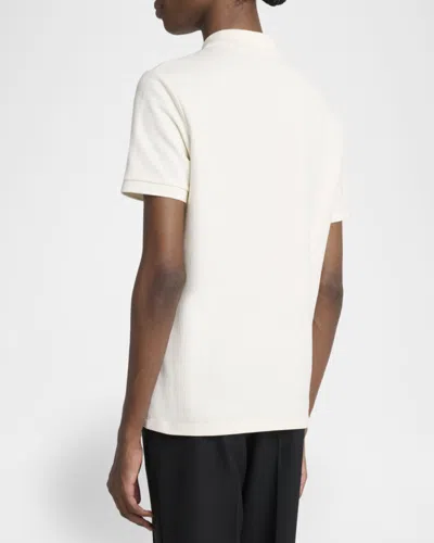 Balmain Polo Shirt Short Sleeves Ribbed Cuffs Collar In White