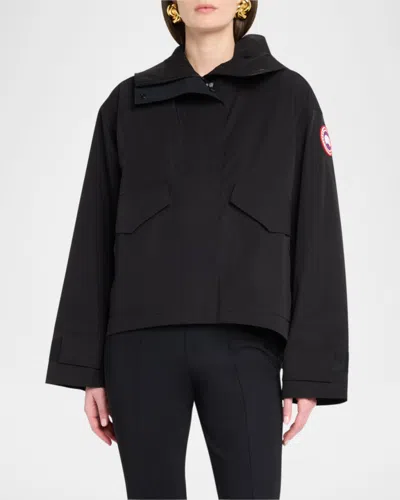 Canada Goose Cropped High Collar Polyamide Jacket In Black