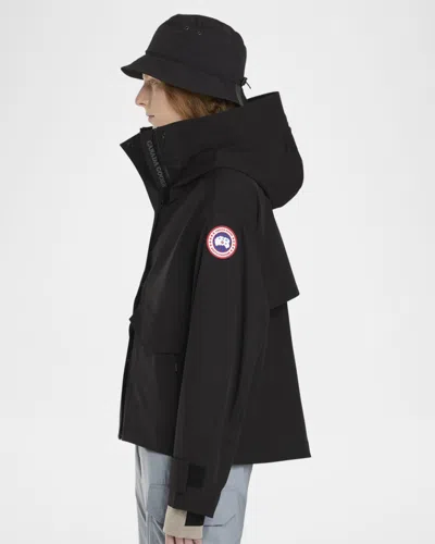 Canada Goose Cropped High Collar Polyamide Jacket In Black