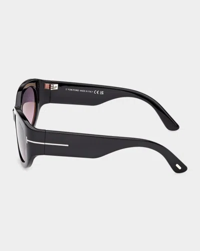 Tom Ford Arizona 53mm Gradient Rectangular Sunglasses In Black