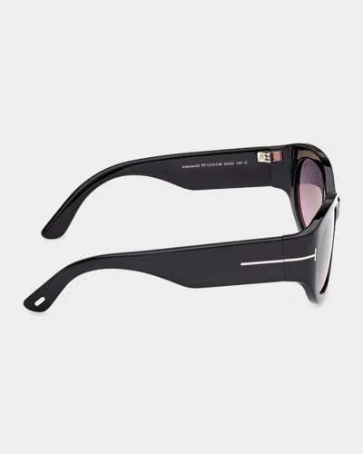 Tom Ford Arizona 53mm Gradient Rectangular Sunglasses In Black