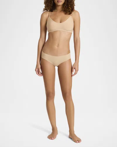 Commando 3-pack Raw-cut Microfiber Bikini Briefs In Brown