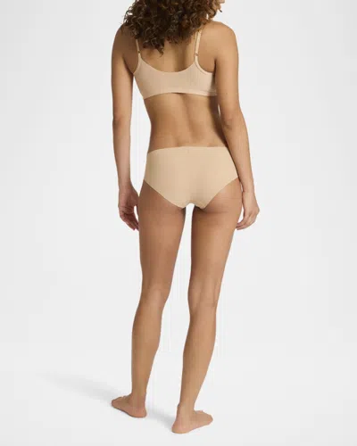 Commando 3-pack Raw-cut Microfiber Bikini Briefs In Brown