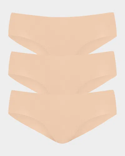 Commando 3-pack Raw-cut Microfiber Bikini Briefs In Brown