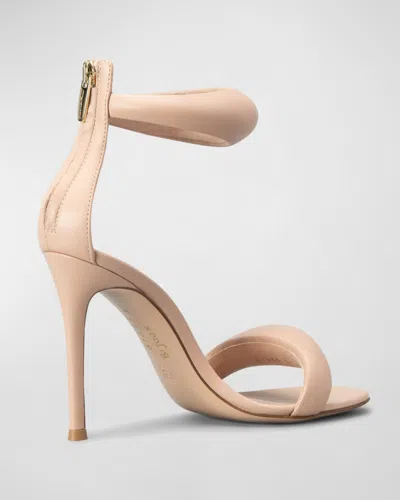 Gianvito Rossi Bijoux 105mm Puffy Napa Ankle-cuff High-heel Sandals In Peach
