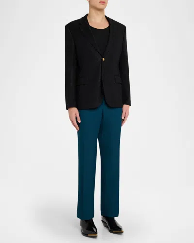 Versace Men's Python-jacquard Wool-blend Blazer In Black