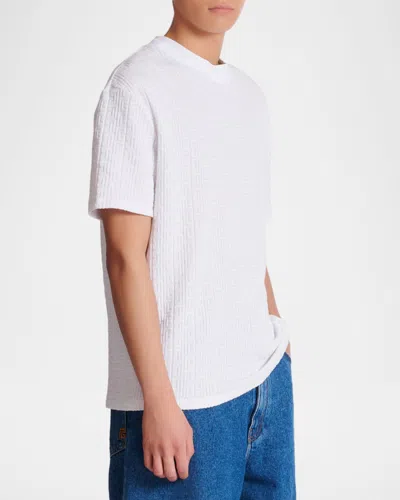 Balmain Cotton-blend Monogram T-shirt In White