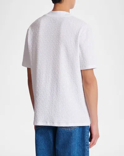 Balmain Cotton-blend Monogram T-shirt In White