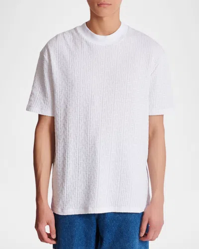 Balmain Cotton-blend Monogram T-shirt In White