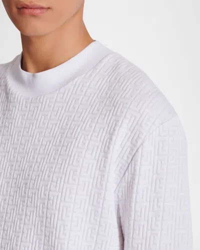Balmain Cotton-blend Monogram T-shirt In White