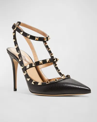 Valentino Studded Leather Decollete Pumps In Black