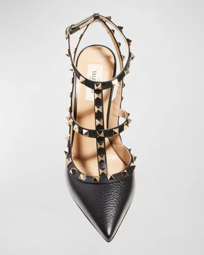 Valentino Studded Leather Decollete Pumps In Black