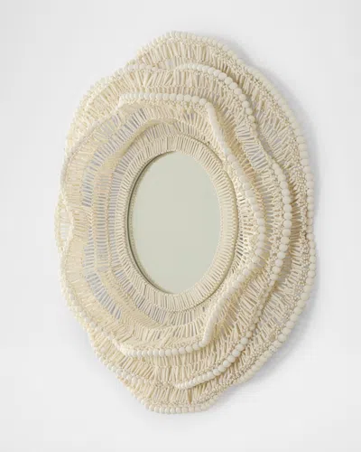 Neiman Marcus Layered Beaded Mirror In Brown