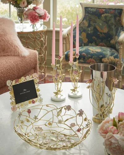 Michael Aram Wildflowers 2-piece Candleholder Set In Gold