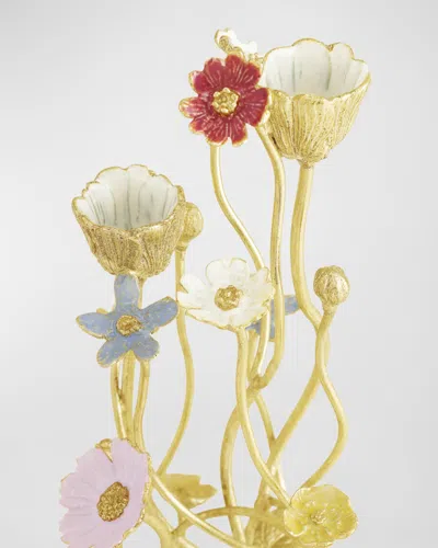 Michael Aram Wildflowers 2-piece Candleholder Set In Gold