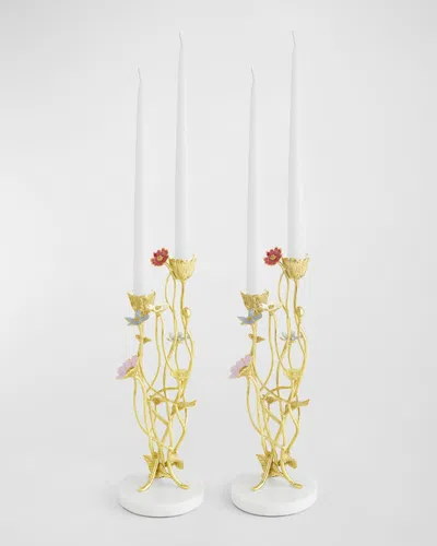 Michael Aram Wildflowers 2-piece Candleholder Set In Gold