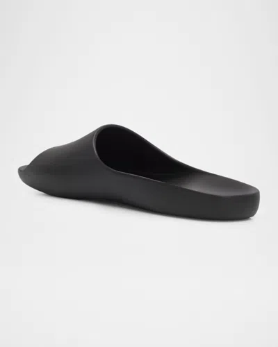 The Row Ama Rubber Flat Slide Sandals In Black