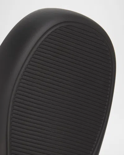 The Row Ama Rubber Flat Slide Sandals In Black