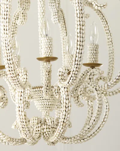 Neiman Marcus Scroll Shell 5-light Chandelier - 25" In Silver