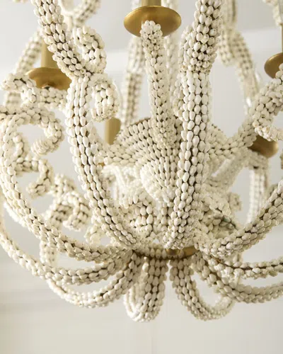 Neiman Marcus Scroll Shell 5-light Chandelier - 25" In Silver
