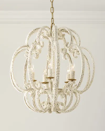 Neiman Marcus Scroll Shell 5-light Chandelier - 25" In Silver