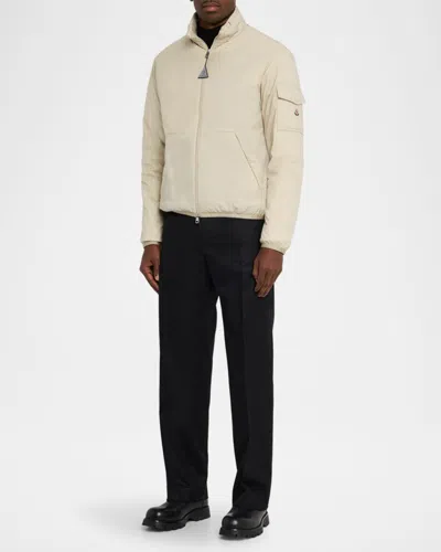 Moncler Beige Logo Patch Jacket In Neutral