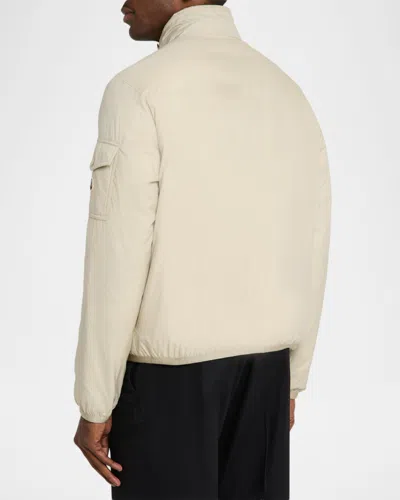 Moncler Beige Logo Patch Jacket In Neutral