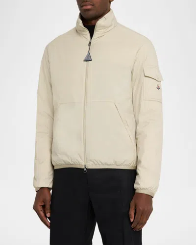 Moncler Beige Logo Patch Jacket In Neutral