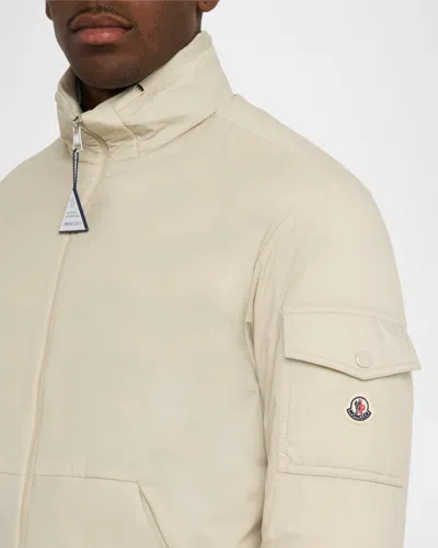 Moncler Beige Logo Patch Jacket In Neutral