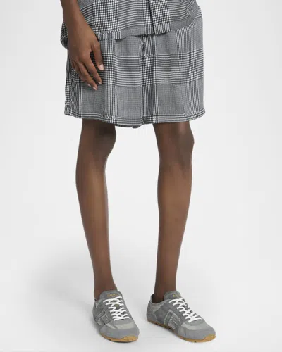 Balmain Houndstooth Elasticated Shorts In Gray