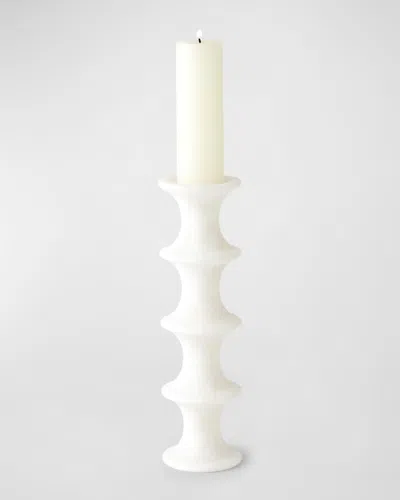 Global Views Ridge Candlestick - Large In White