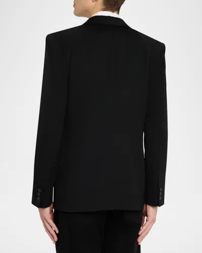 Givenchy Men & Apos;s Fitted Wool Raw-edge Two-button Blazer In Black