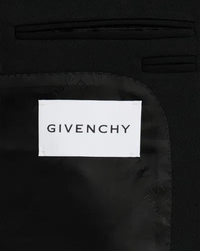 Givenchy Men & Apos;s Fitted Wool Raw-edge Two-button Blazer In Black
