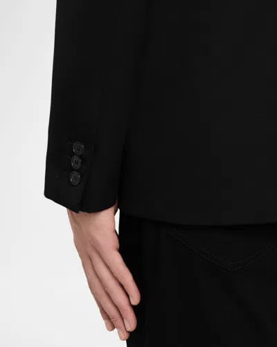 Givenchy Men & Apos;s Fitted Wool Raw-edge Two-button Blazer In Black