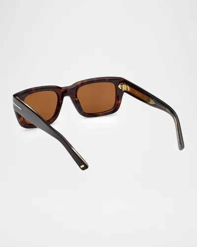 Tom Ford Icon 52mm Rectangular Sunglasses In Brown