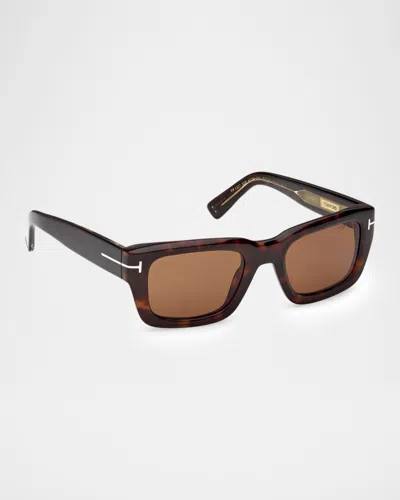 Tom Ford Icon 52mm Rectangular Sunglasses In Brown