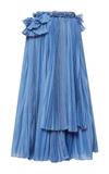 ROCHAS Pleated Skirt with Ruffle Detail