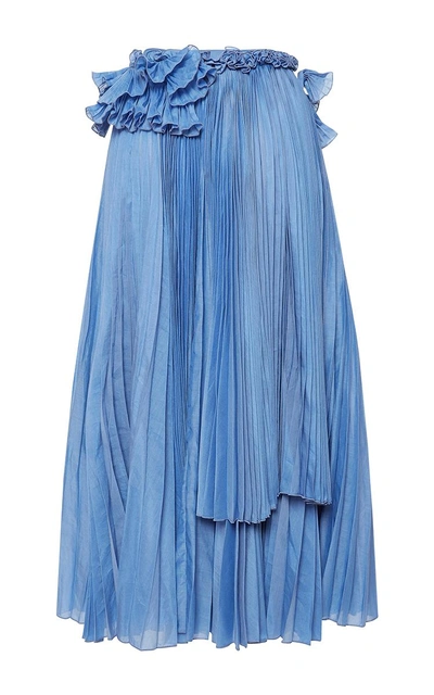 Shop Rochas Pleated Skirt With Ruffle Detail