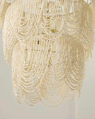 Neiman Marcus Draped 34" 4-light Palay Shell Chandelier In Gold