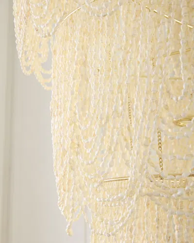 Neiman Marcus Draped 34" 4-light Palay Shell Chandelier In Gold