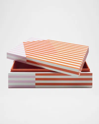Jonathan Adler Copenhagen Lacquer Large Box In Orange