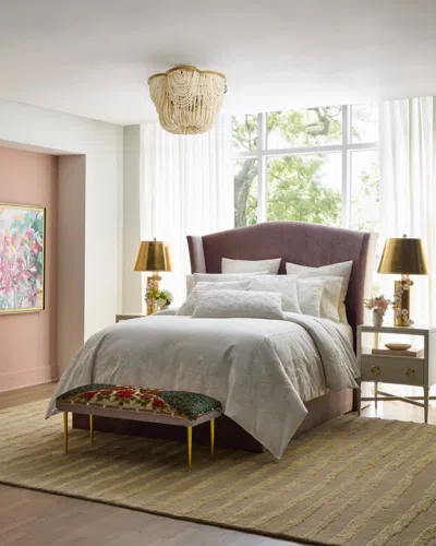 Neiman Marcus Draped Wood Bead Flushmount