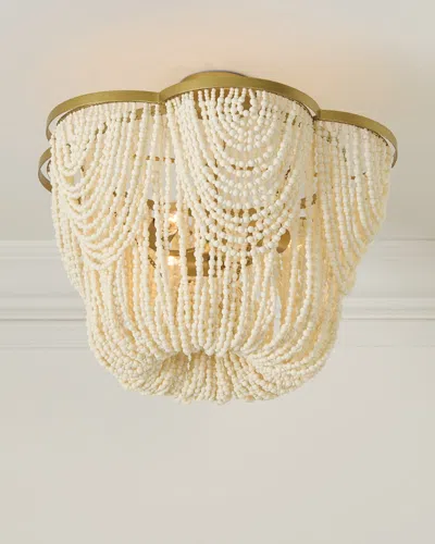 Neiman Marcus Draped Wood Bead Flushmount