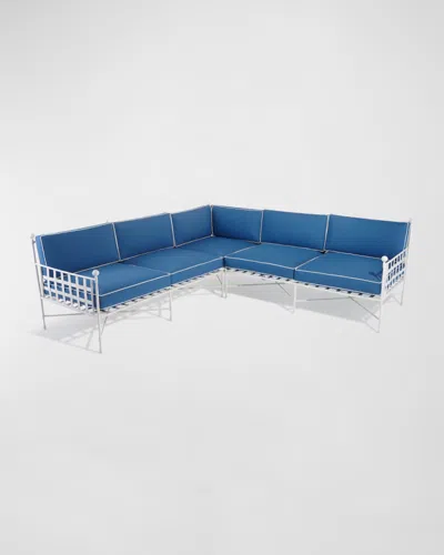 Neiman Marcus Avery Sectional Set, White/blue In Blue