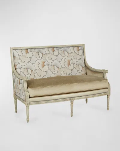 Massoud Shai Leather Settee In Neutral