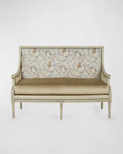Massoud Shai Leather Settee In Neutral