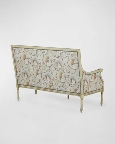 Massoud Shai Leather Settee In Neutral