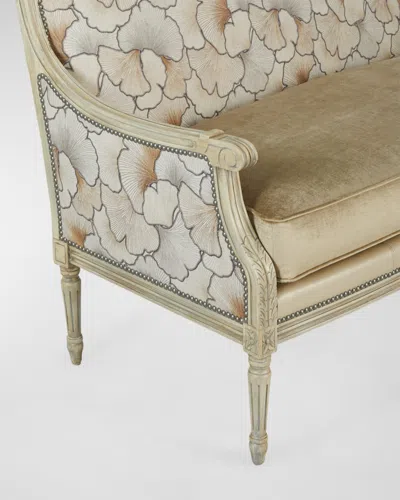 Massoud Shai Leather Settee In Neutral
